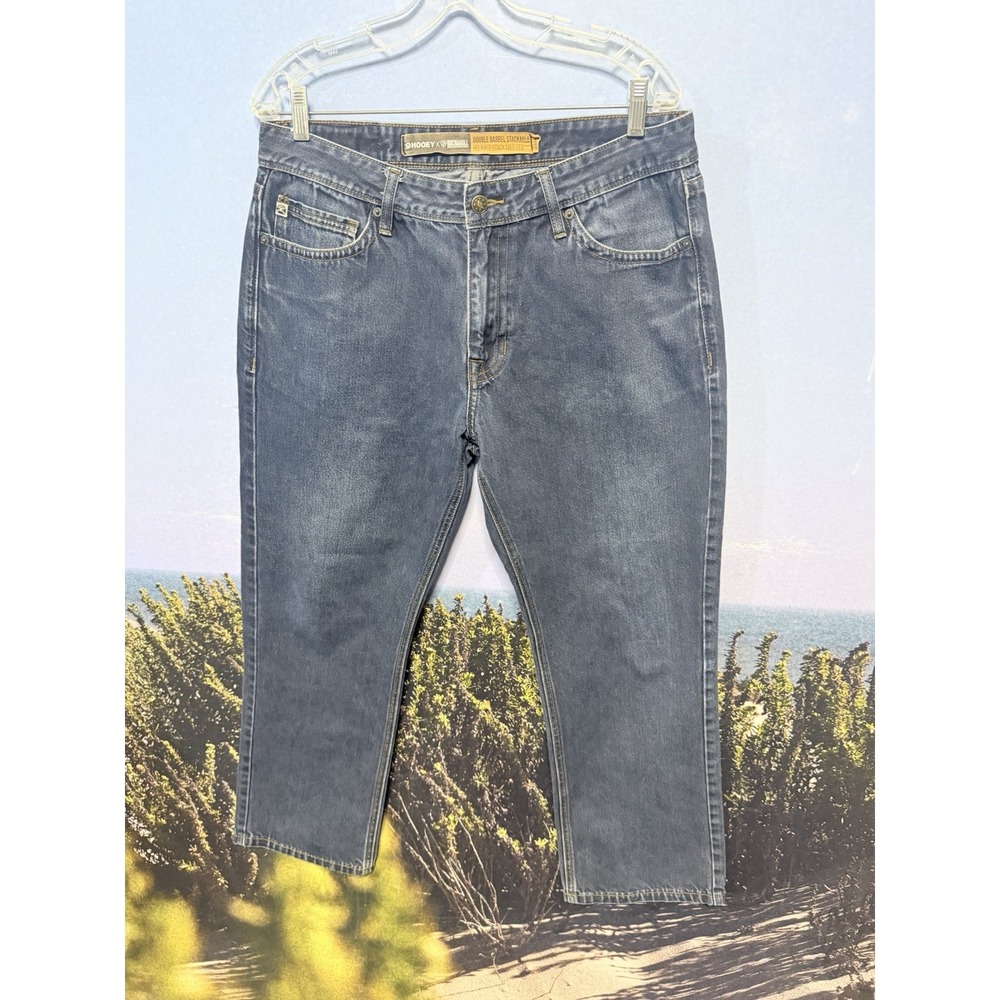 Hooey X Rock and Roll Denim Jeans 34X30 Double Barrel Stackable Relaxed Weatern